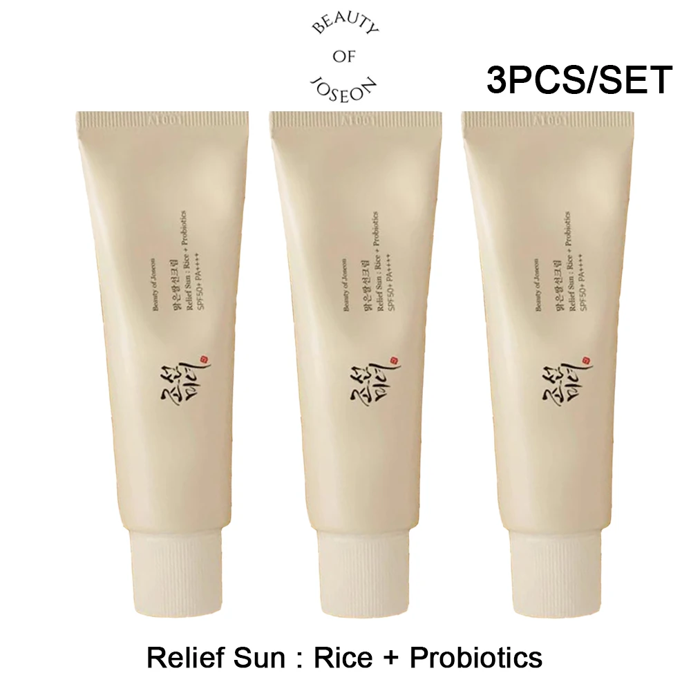 

3PCS Beauty of Joseon Sunscreen Rice Probiotics Thin Makeup Primer Isolation Cream Base Repair Oil Control Sunscreen 50ml