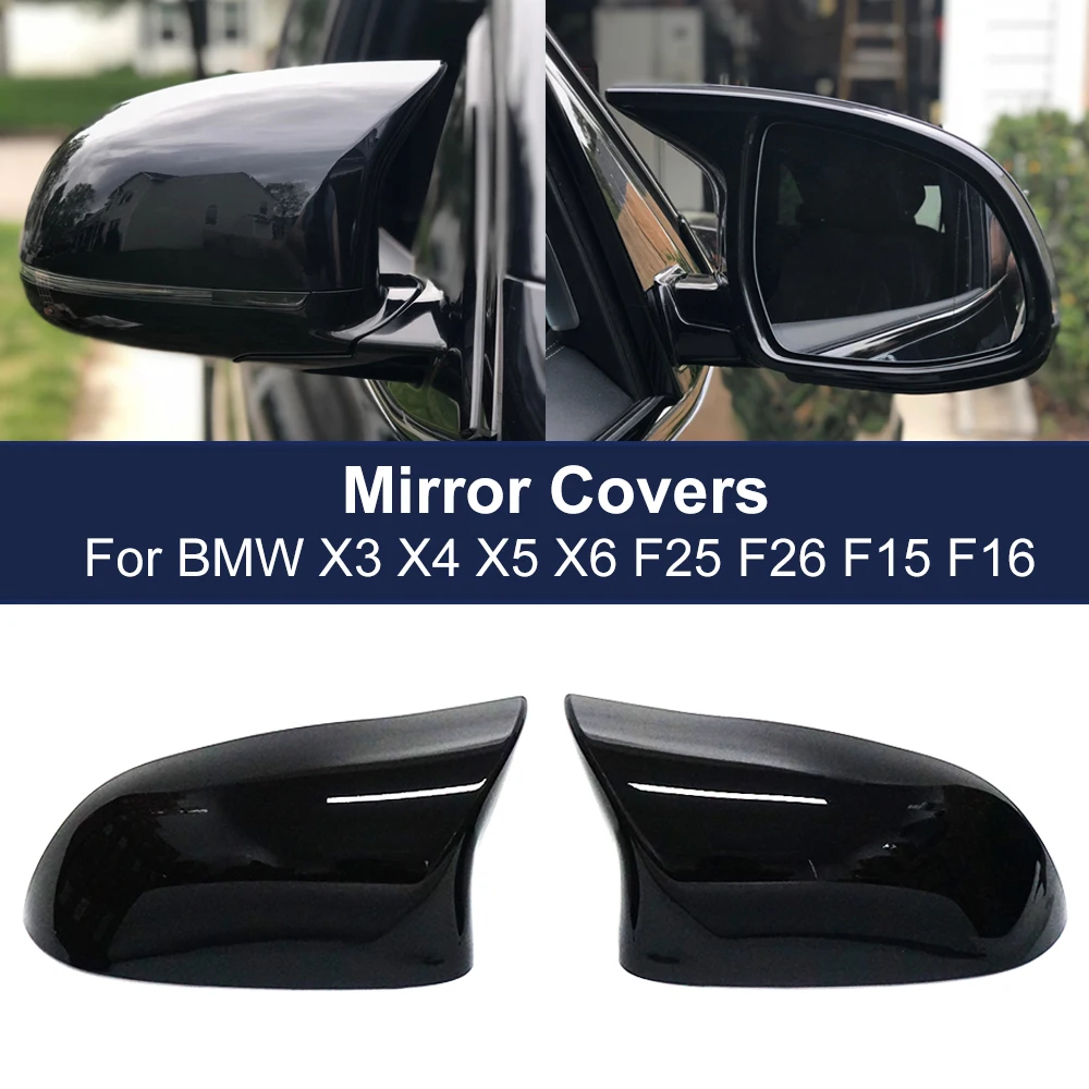 

Высококачественная Крышка для левого и правого зеркала заднего вида, черная глянцевая крышка из углеродного волокна для BMW F25 X3 F26 X4 F15 X5 F16 X6 2014-2018