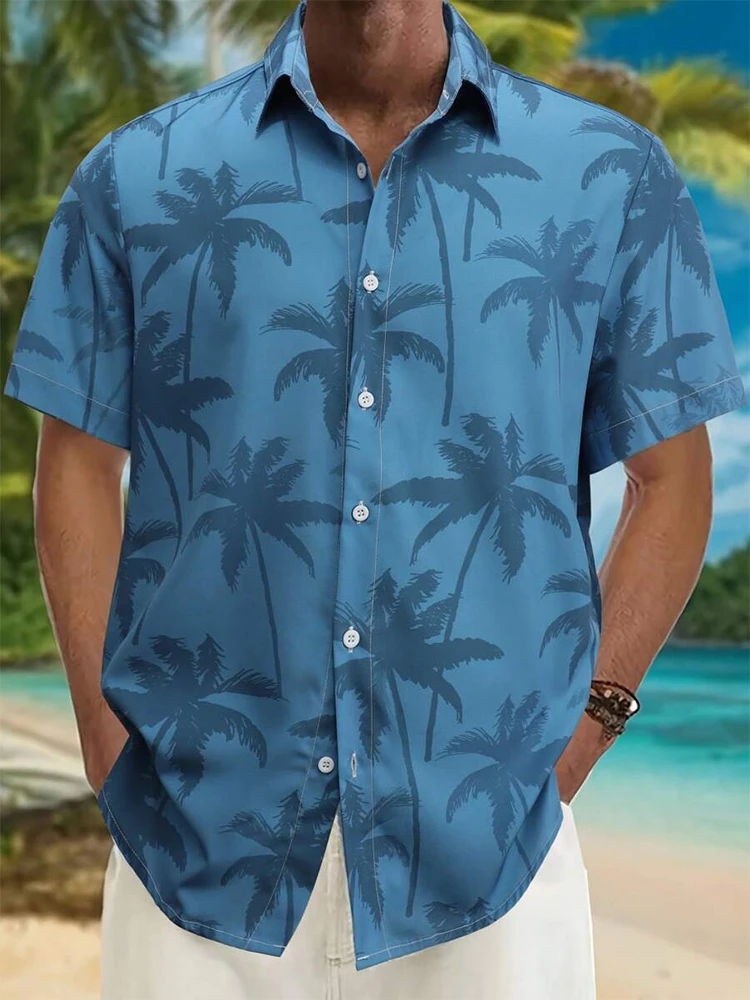Новинка 2024 гавайская Мужская модная рубашка с коротким рукавом летняя