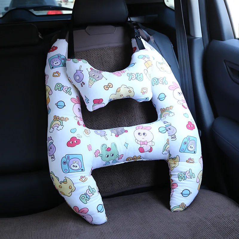 Детская дорожная подушка U-образной формы с милым рисунком животного для