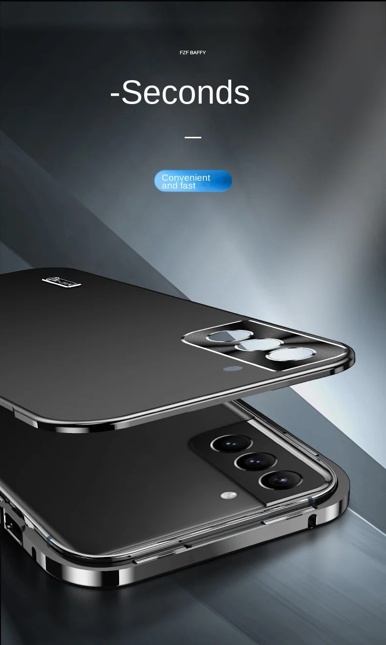 Case For Samsung S23 Plus S22Ultra S21 Metal Frame Drop-Resistant Phone Case  Protective Case with All-Inclusive