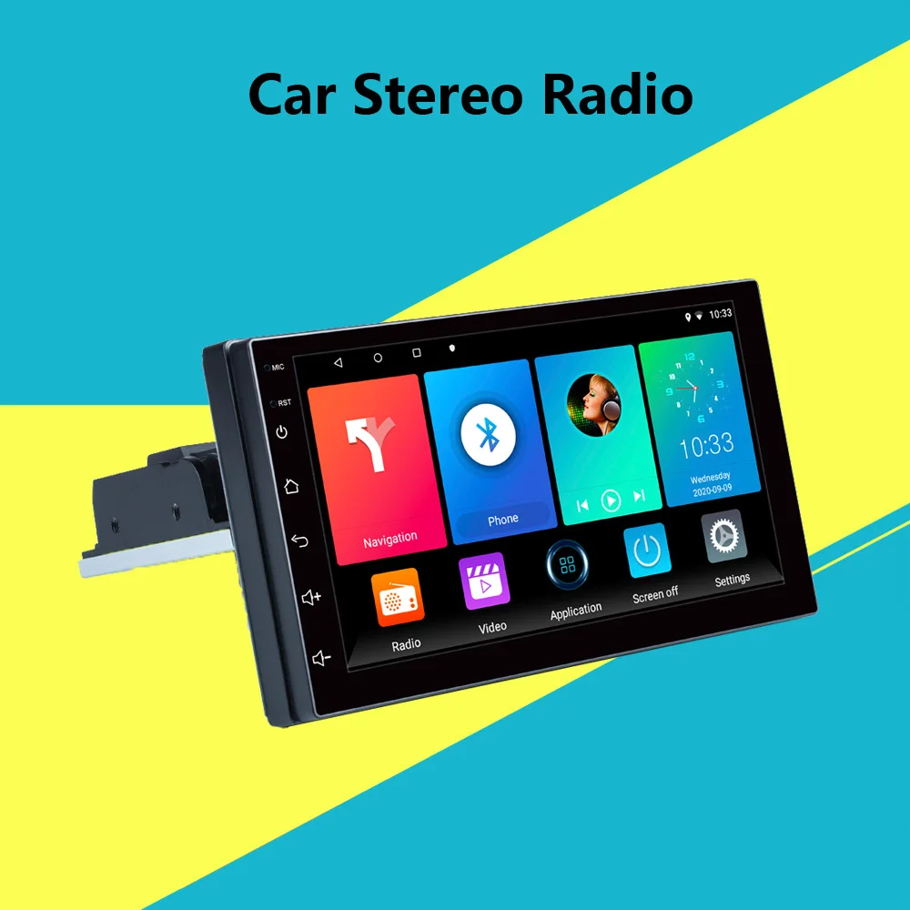 $76.49 1 DIN Adjustable Universal Car Stereo Radio Android 7.1-9.1 7 Inch Touch Screen FM Quad-Core GPS Navigation Carplay Android Auto