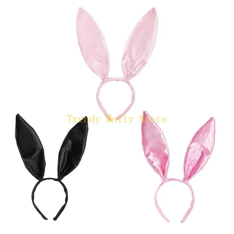 Фото N5KB Bunny Ears Ушная повязка на головокружение Satin Hop Hoop Bunn №3