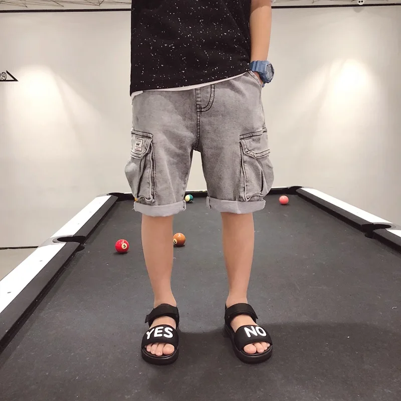 

Kids Boy Short Jeans Pants Cowboy Baby Boy Casual Shorts Fashion 5 - 16 Years Big Boy Seven-point Pants Boys Big Packets Capris