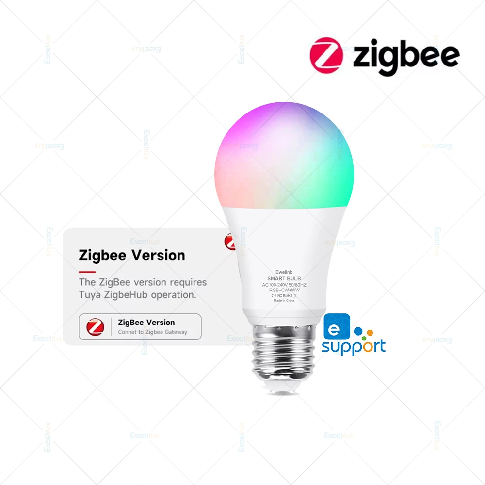 

Excellux RGB Светодиодная лампа E27/E14/GU10 Wi-Fi