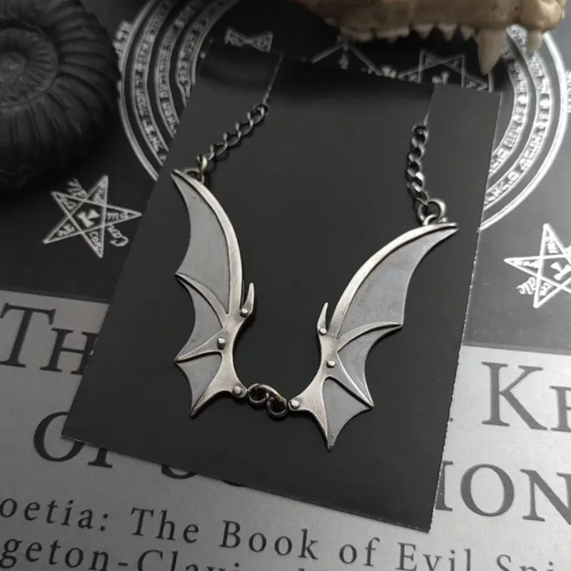 

Vampire Bat Wings Necklace, Gothic Vampire Necklace, Witch Punk Jewelry, Gift for Bat Lovers, Ladies Fashion Jewelry