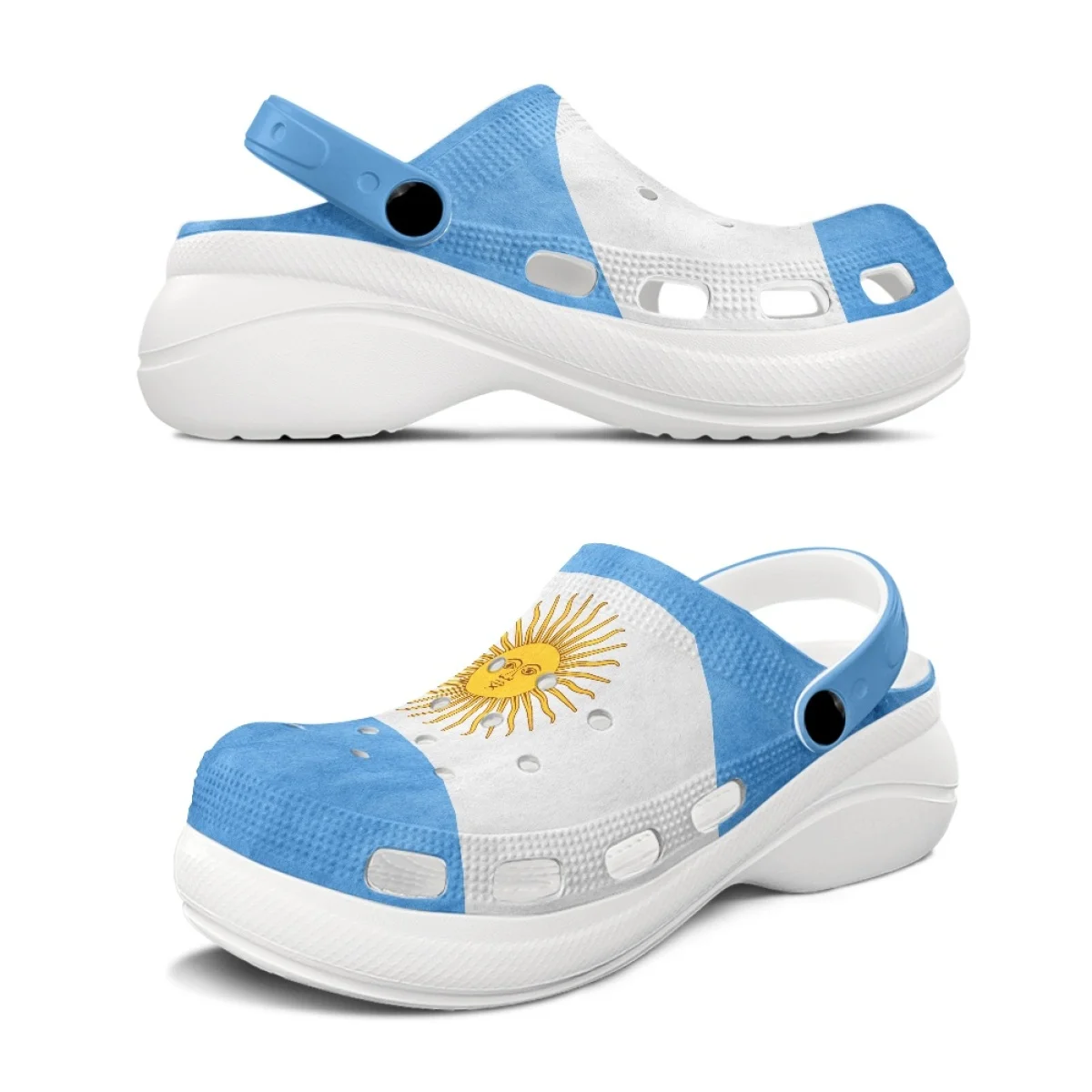 

Flag of Argentina Print Summer Fashion Female Casual Clogs Height Increasing Women Slippers Wedge Garden Shoes Woman Sandals