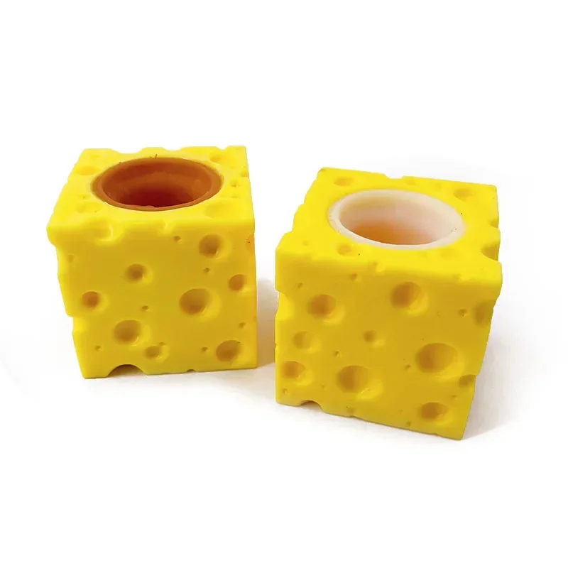 Stress-relieving Pet Cheese Mouse Pinch Fun Stress Ball Vent Squirrel Cup Prank Toy Fidget Toys