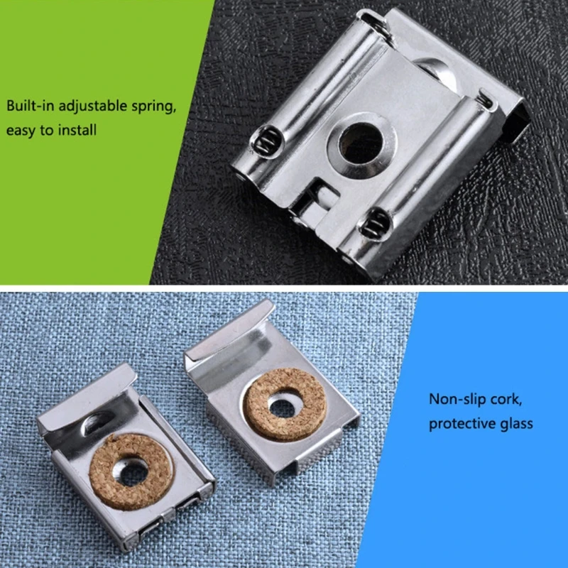 4 Pcs Mirror Mounting Clips Spring Loaded Hanger Heavy Duty Fixed Fitting for Bathroom Toilet 29EA |
