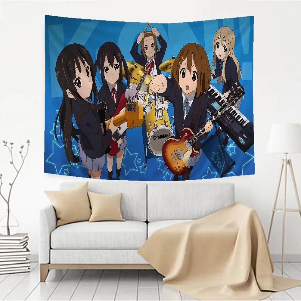 Фото Аниме-гобелен K-On: Красочный настенный гобелен в богемном стиле, мандала, настенные панно №2