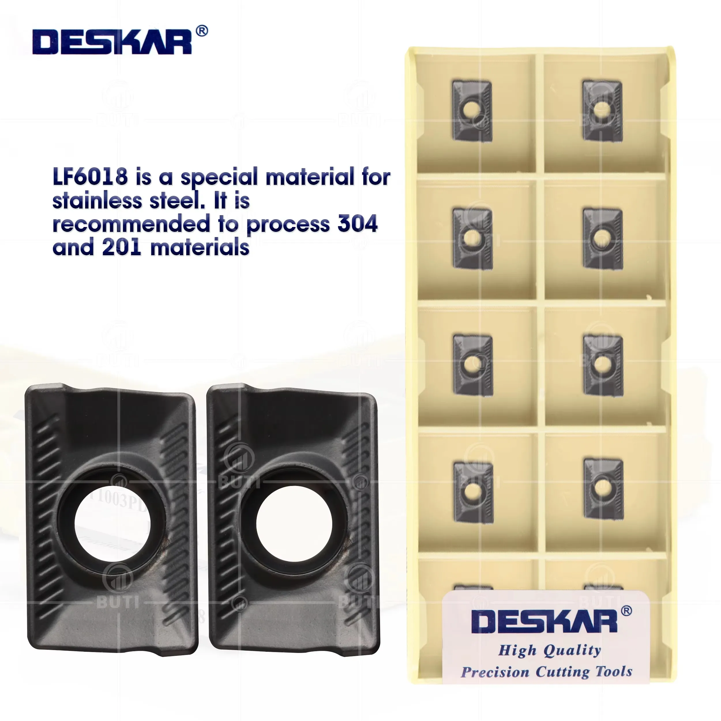 Фото DESKAR 100% оригинал APKT1003PDTR LF6018 фрезерные вставки токарные станки с ЧПУ режущие токарные инструменты для обработки нержавеющей стали №1
