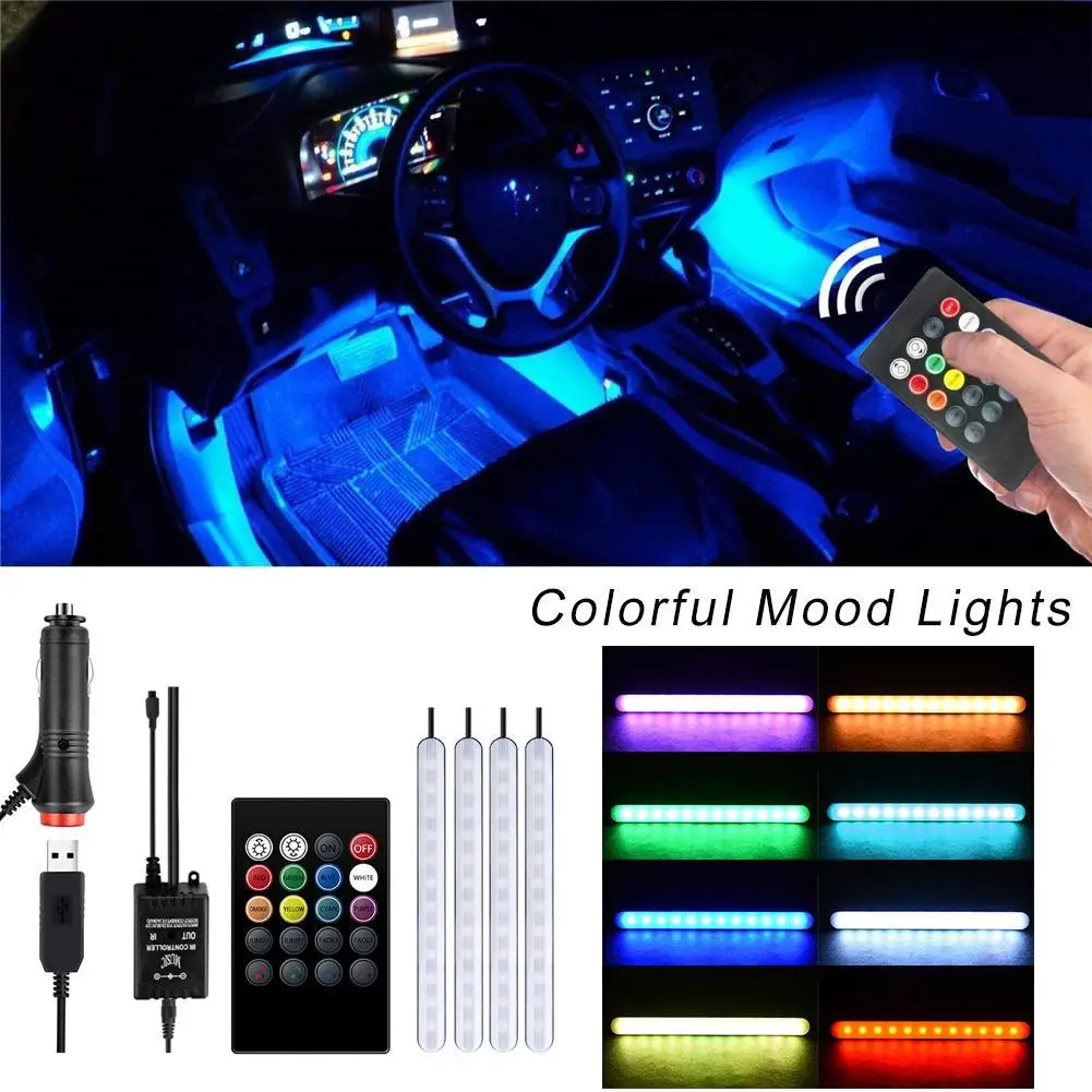 

RGB Ambient Light in Car With App Control USB Cigarette Lighter Backlight Music USB Decorative Atmosphere Lamp Car Accessories