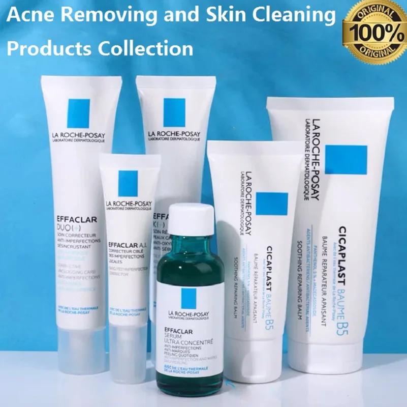 

4PCS La Roche Posay Anti Acne Set Original Duo+ K+ Effaclar Serum Cicaplast B5 Repair Cream Acne Remove and Skin Reapir Essence