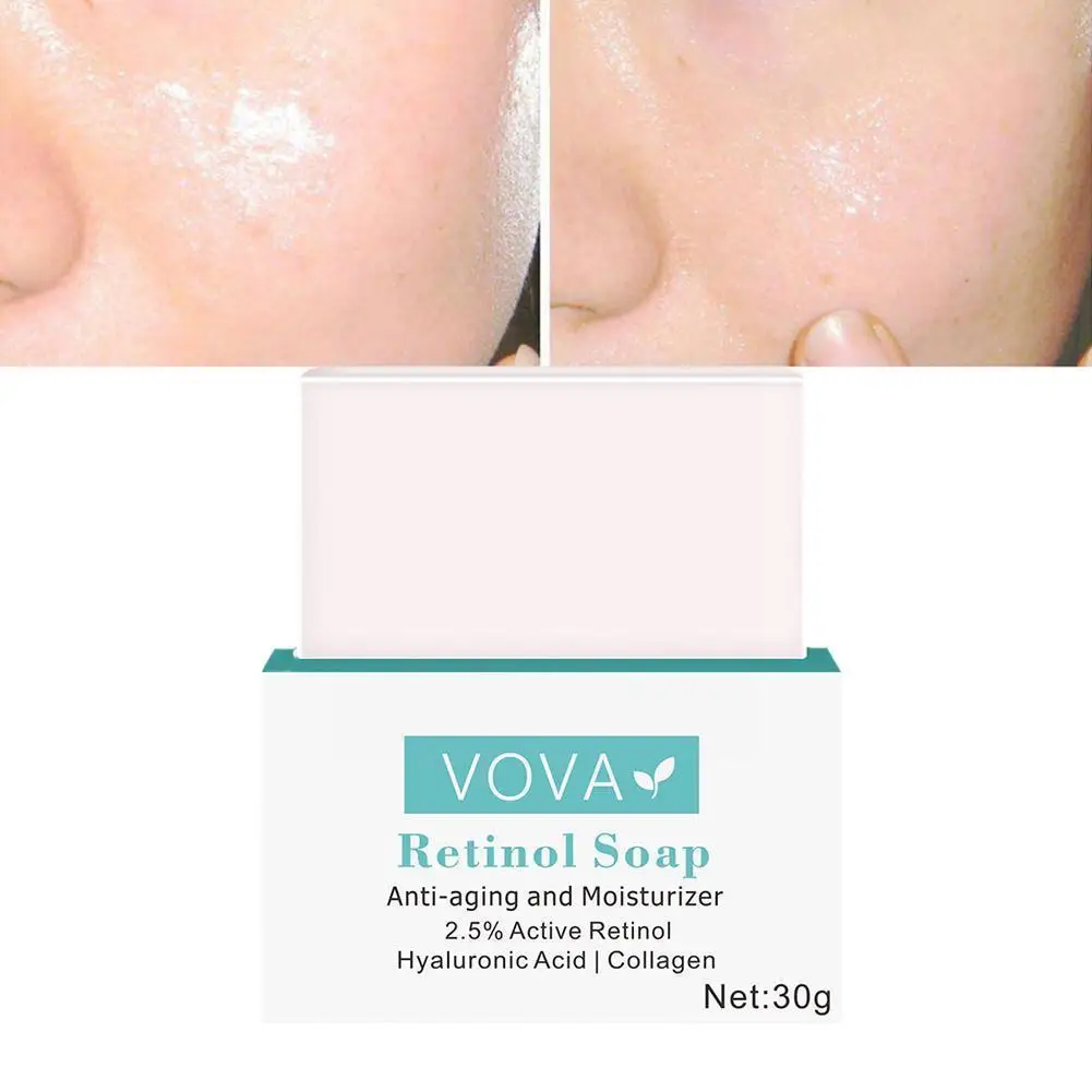 

30g Retinol Facial Soap Fade Dark Spots Whitening Brightening Anti Korean Cleansing Cosmetics Aging Pores Skin Clean Soap C C2R0