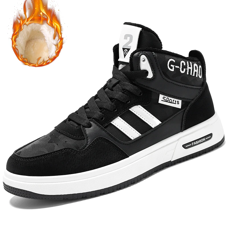 Men Fur sport Running Shoes Winter Keep Warm Shoes Leisure Sneakers Shoes comfortable Outdoor Tennies shoes zapatillas