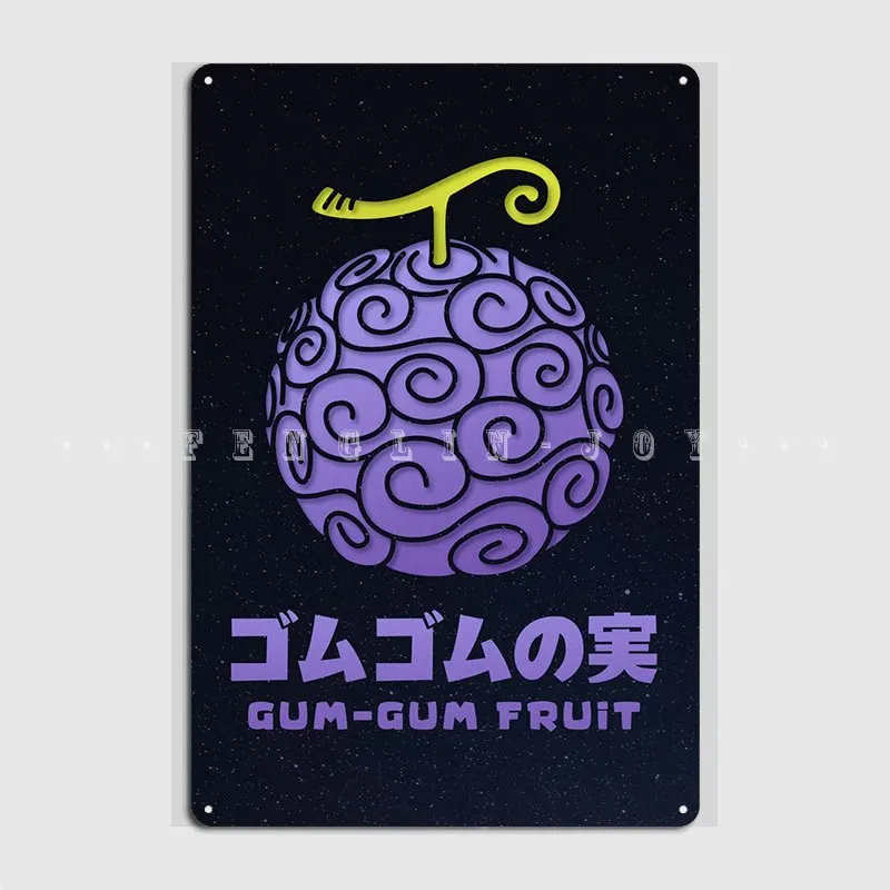 

Gum Gum Fruit Metal Sign Club Party Funny Wall Plaque Tin Sign Poster