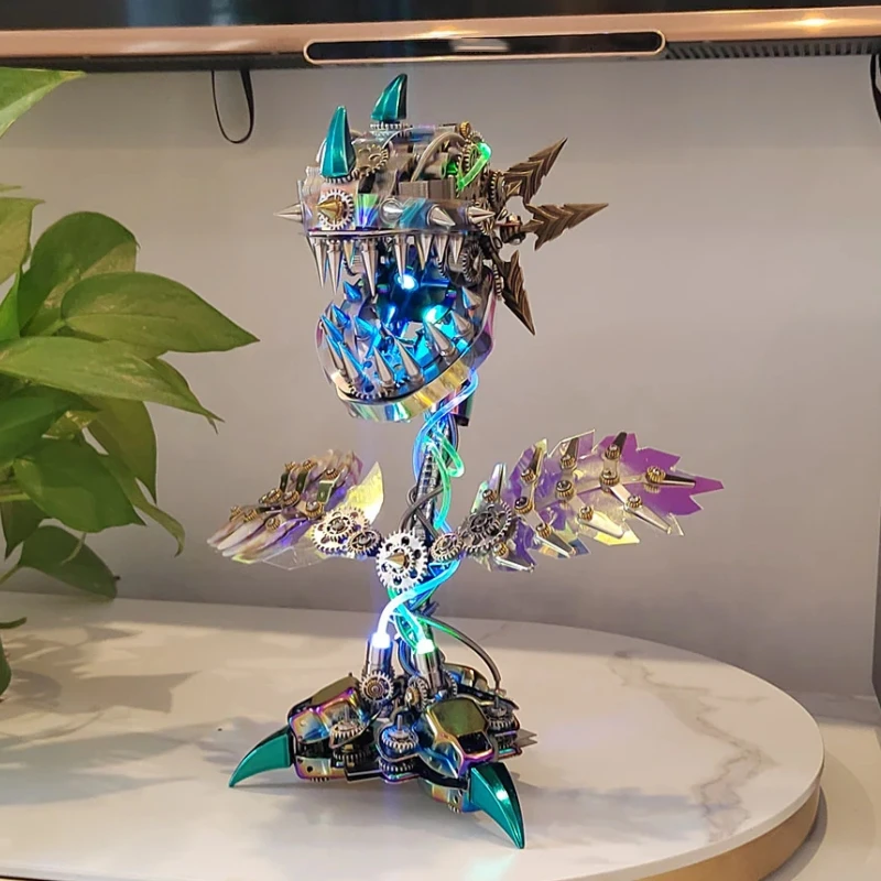 Набор металлических моделей с растением пираньи и цветком сделай сам стимпанк