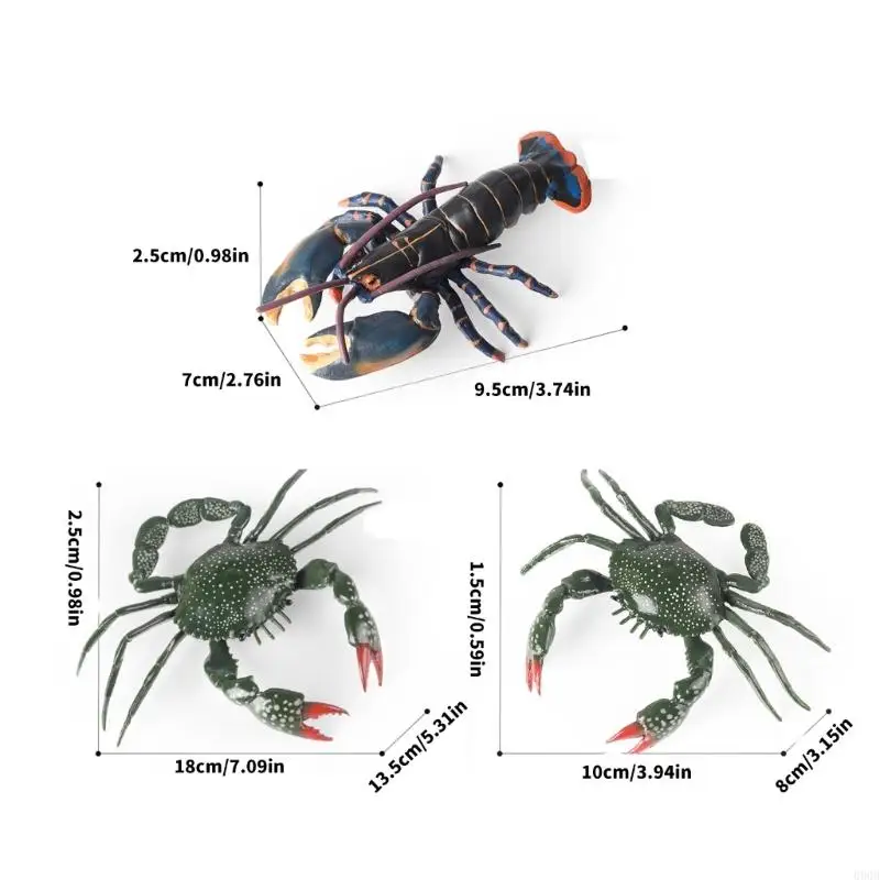 090B Lifelikes Крабы семейный набор игрушек прочные пластиковые фигурки животных