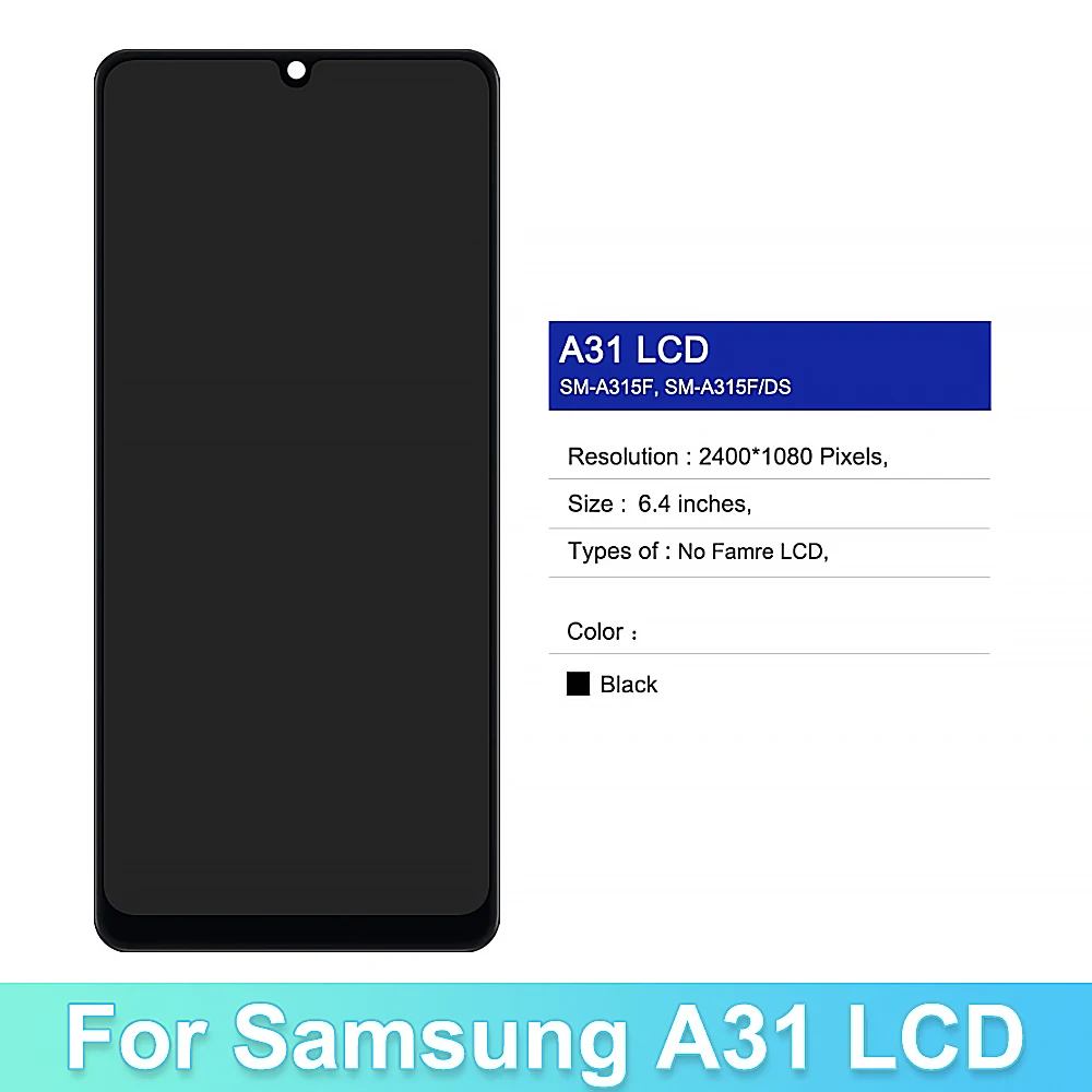 ЖК-дисплей OLED для Samsung Galaxy A31/SM-A315 Дигитайзер в сбореgio completo conxdamo LCD на дисплей del
