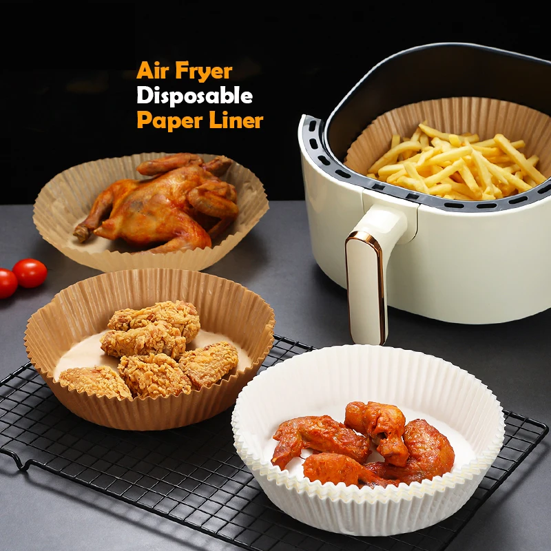 

Air Fryer Disposable Paper Liner Non-Stick Mat Round Parchment Paper Baking Mats Kitchen AirFryer Baking Accessories 20/30/50PCS