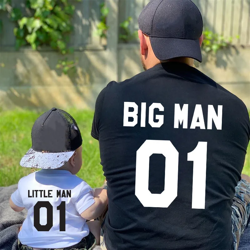 

Family Matching Clothes Fashion Big Little Man Tshirt Daddy And Me Outfits Father Son Dad Baby Boy Kids Summer Clothing Brothers