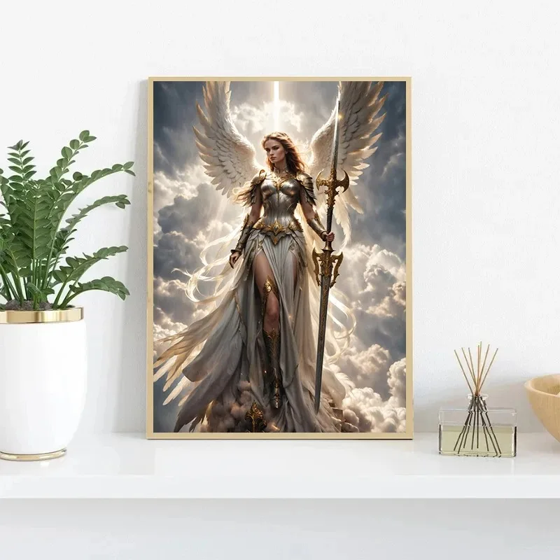 Фэнтезийный Художественный Постер С Архангами Для Женщин Золотыми Крыльями
