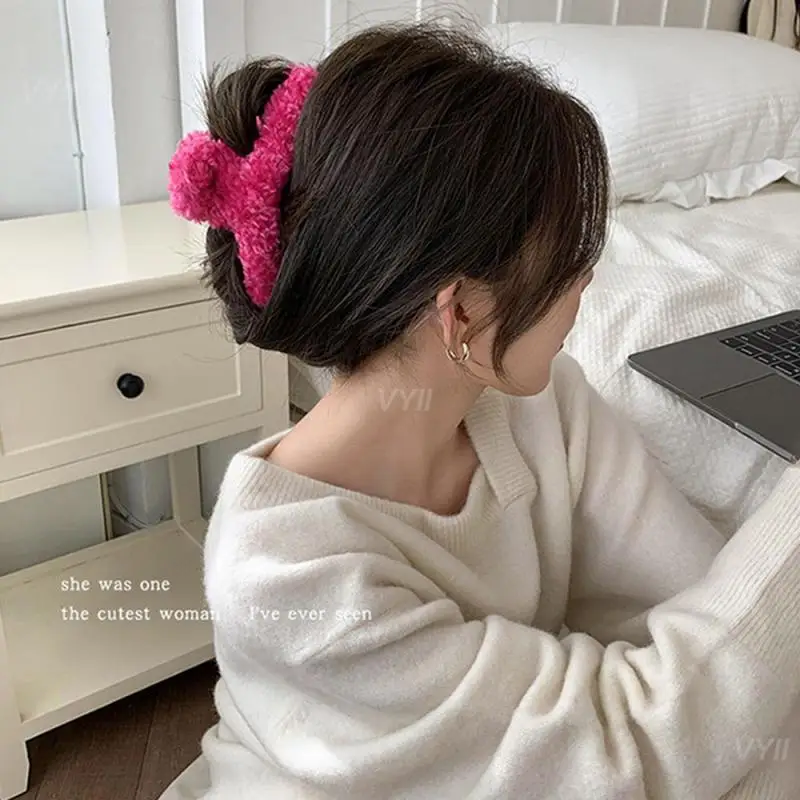 Заколка для волос из овечьей шерсти мягкая и удобная квадратная заколка с ворсом