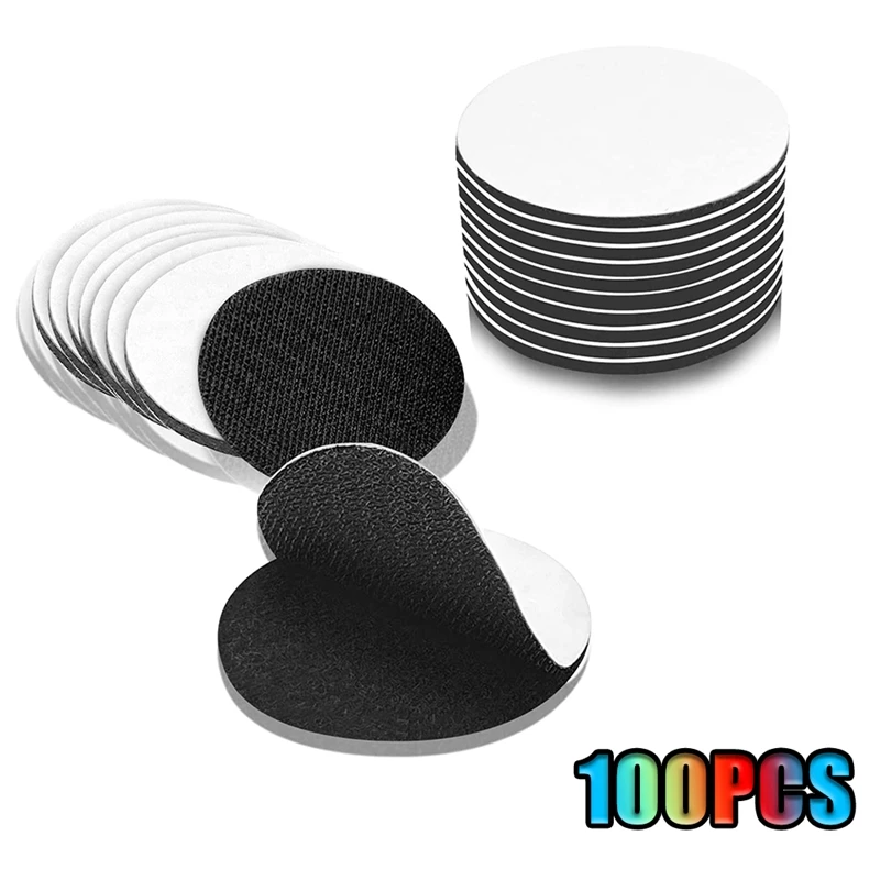 

100 Sets Hooks And Loop Strips With Adhesive Double Sided Tape Adhesive 2.4 Inch/6Cm For Wall Organizing