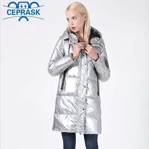 куртка женская зимняя серебряная голографическая блестящая большой размер с капюшоном длинное женское зимнее пальто с капюшоном толстые пуховик женский светоотражающая парка