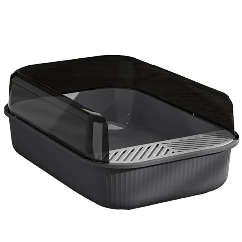 Semi-enclosed Cat Litter Pan Cat Toilet Travel Litter Tray F