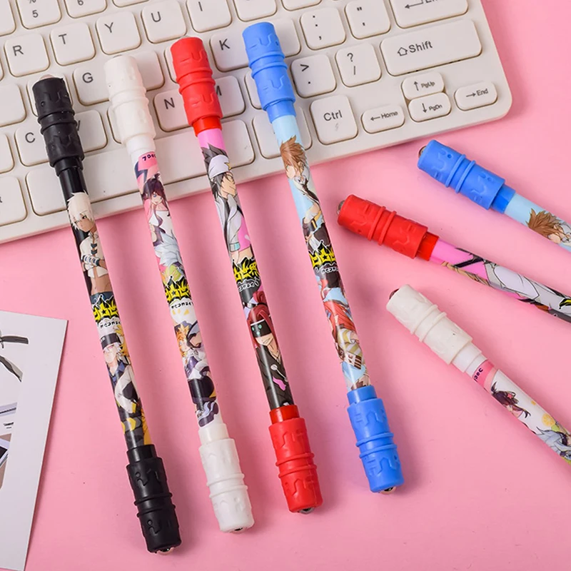 

1Pcs Funny Spinning Gaming Pen Student Kids Cartoon Writing 0.5mm Gel Pen Decompression Gift Pen