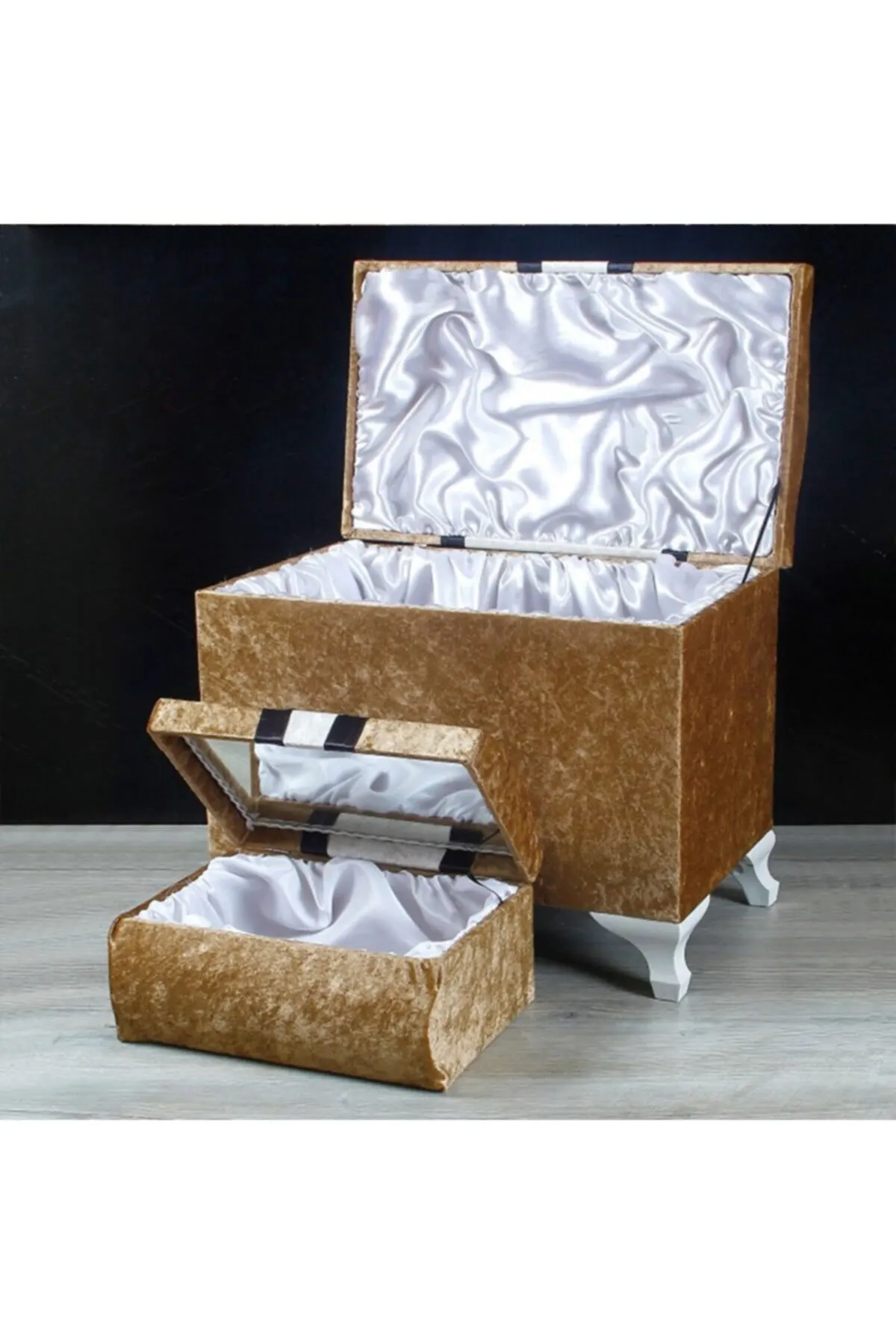 

Bridal Accessories Shop 2 Set Groom Dowry Chest-Care Box Set Cappuccino Wedding Handmade For Bride And Bridesmaids