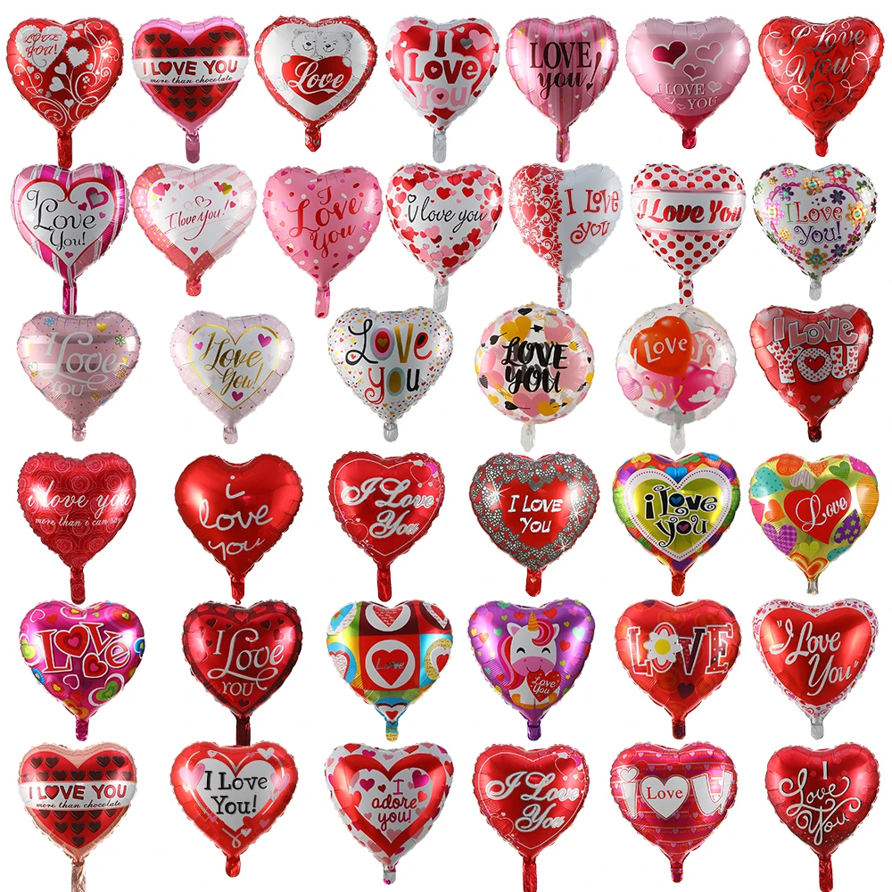 

5Pcs 18inch Red I Love You Heart Foil Balloon Happy Valentines Day Love Heart Helium Globos Wedding Birthday Marriage Decoration