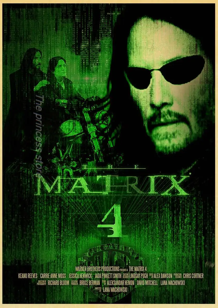 Ретро-постер с изображением реакции матрицы постер из крафт-бумаги для фильмов