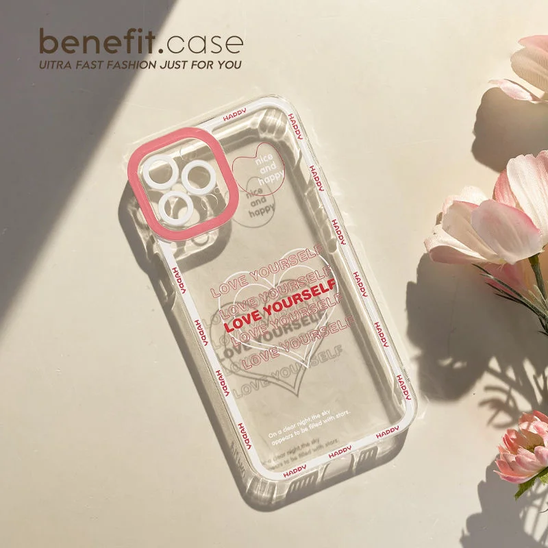 

T65 Red Letter Love Heart For VIVO Y1S Y7S Y9S Y10 Y20 Y30 Y51 Y53 Y66 Y67 Y70 Y52 Y73 Y75 Y97 Case DIY TPU Soft Cover