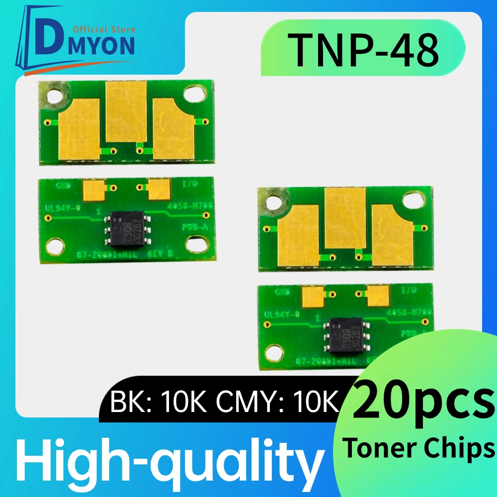 Dmyon 20 шт. TNP48 чипы картриджей для konica minolta Bizhub C3350 3350 C3380 C3850FS 3850 тонер-чип принтера