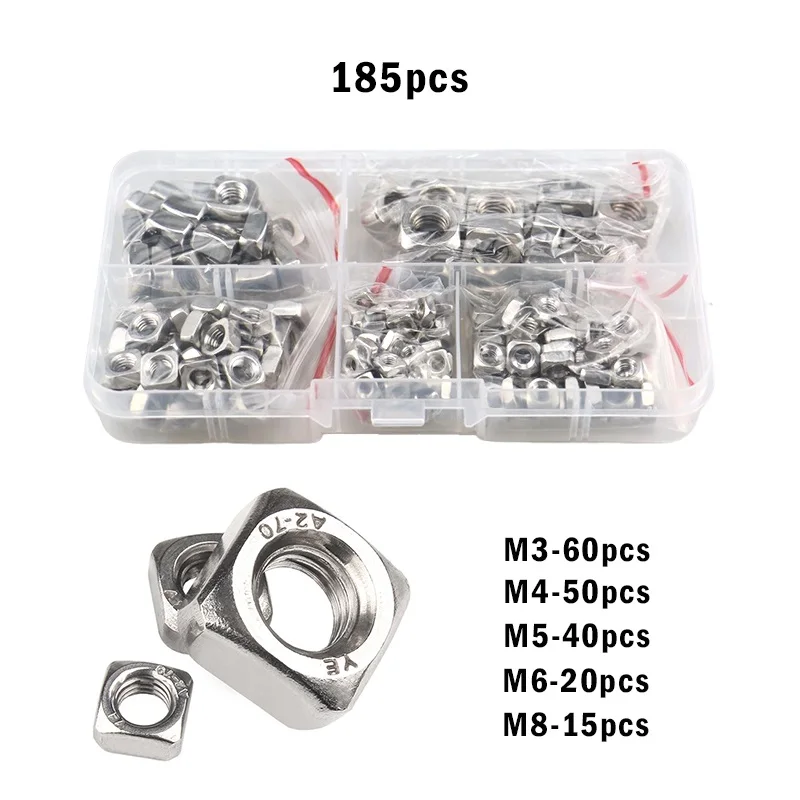 

Комплект квадратных гаек из нержавеющей стали M3 M4 M5 M6 M8 M10