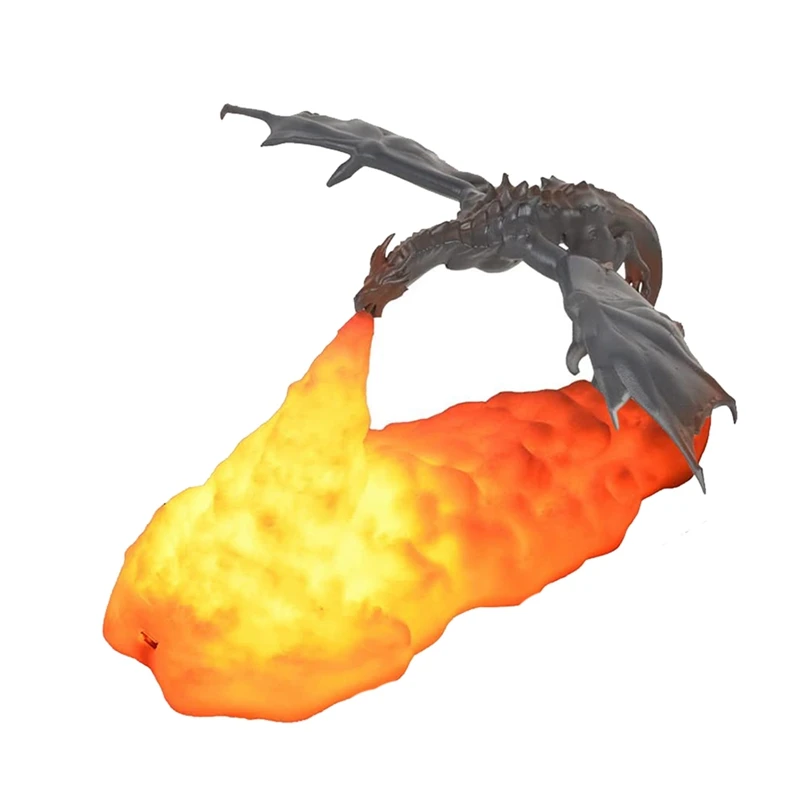 

Fire Dragon Lamps, 3D Printed Volcano Dragon Lamps Night Light Moon Light USB Rechargeable, Desktop Lamp