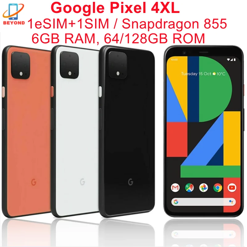 

Google Pixel 4XL 4 XL XL4 6.3" 64/128GB ROM 6GB RAM NFC Snapdragon FACE ID Octa Core Original Unlocked Android 4G LTE Cell Phone
