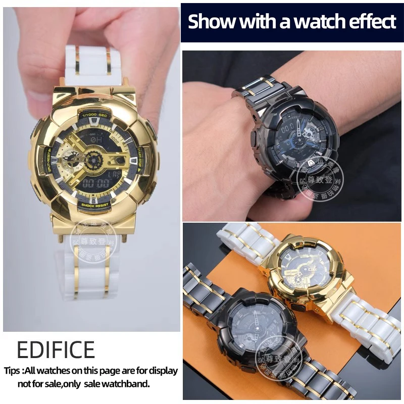 Ремешок мужской керамический для Casio GA110/100/120/DW5600/GM5600/GM2100 16 мм