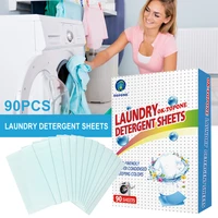 90pcs laundry detergent sheet laundry tablet deep cleaning less foam laundry soap softener laundry bubble paper cleaning product