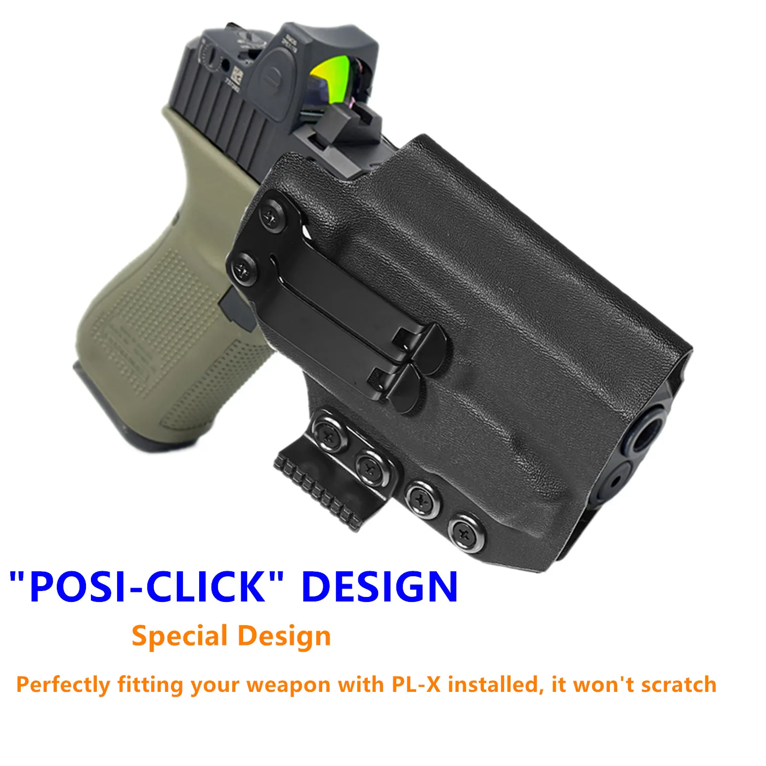 Фото Кобура Kydex PLX Light для Springfield 1911 DS Prodigy 4.25 дюйма с тактическим фонарем Olight PL X 1200 люмен №4