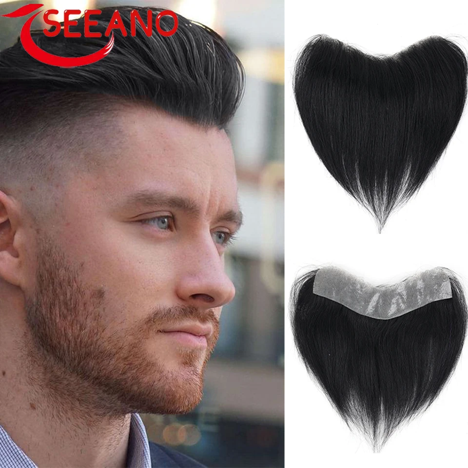 SEEANO Synthetic Forehead Hairline Toupees V-shaped Front Fassels Forehead Invisible Wig Tapes Men's Invisible Wig Stickers