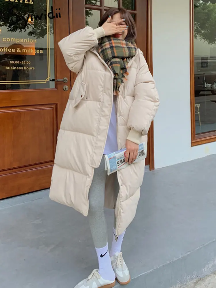 Syiwidii Long Parkas Winter Puffer Jacket Women 2022 Thicken Warm Bubble Coat Oversized Outerwear Korean Autumn Casual Jackets