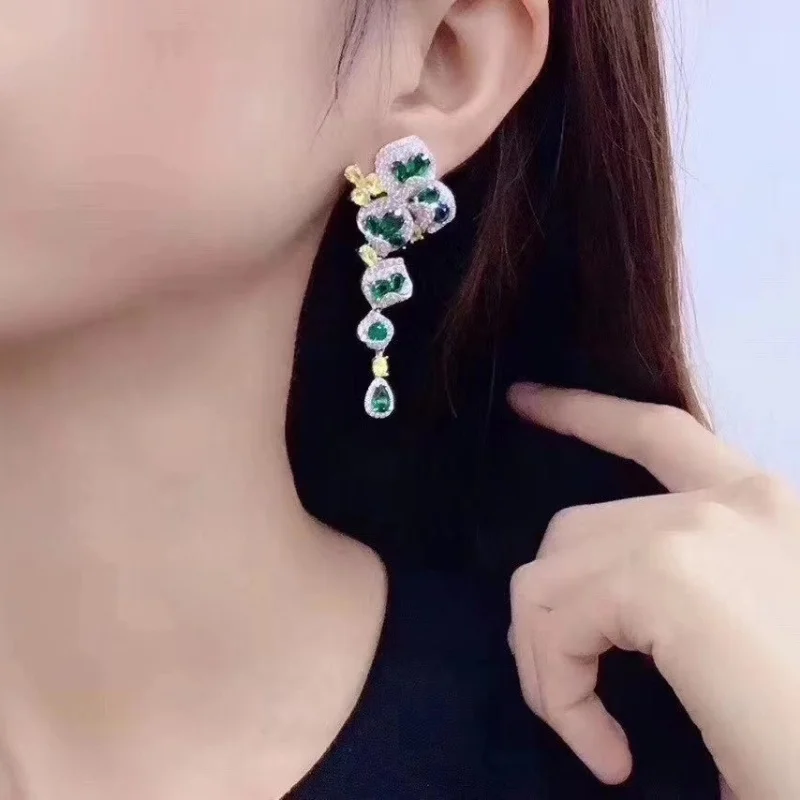 Дизайнерские Ювелирные изделия Gao Ding длинные серьги из серебра 925 пробы в виде