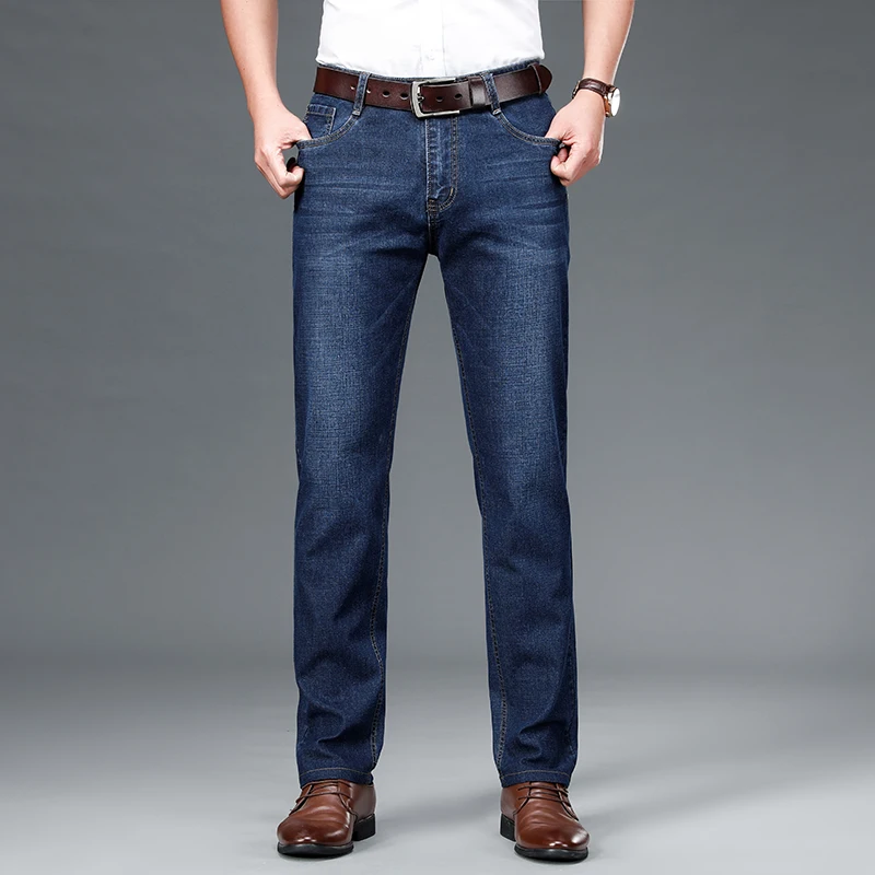 Men Spring Baggy Stretch Jeans Fashion Straight Trousers Men Casual Jeans 2022 New Autumn Lightweight Trousers Men Denim Pant