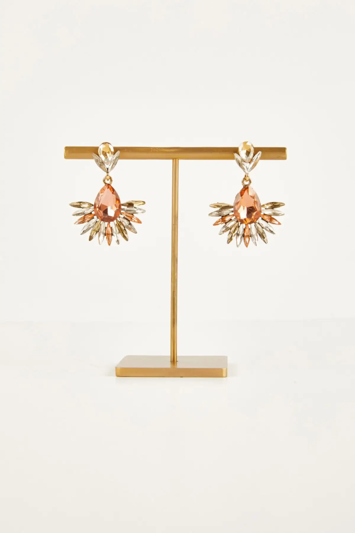 

Женская бижутерия, оранжевые большие серьги с кристаллами