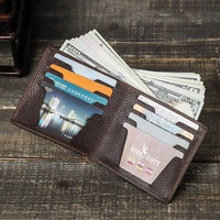 contacts genuine leather wallet men small rfid money purse simple design vintage male slim bifold wallet card holder clutch