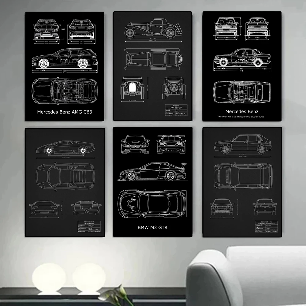 

Абстрактное искусство серия суперкар постер картина Печать на холсте картина для гостиной кухни туалета стены украшения дома без рамки