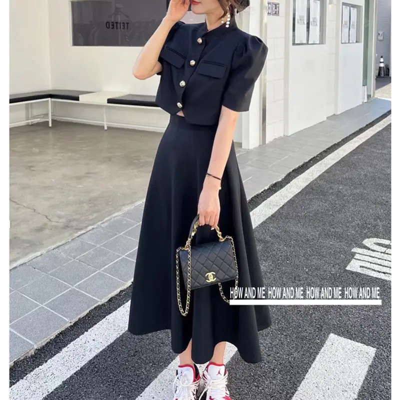 2023 Summer New Slim Fit Jacket Blazer Half Skirt Two Piece Elegant Women's Dress Set Office Business Set Outfits